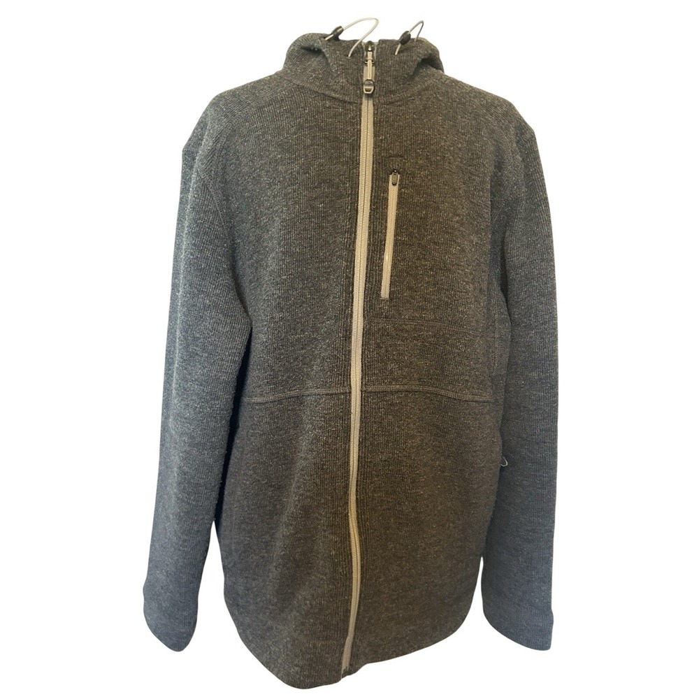 L.L. Bean Full Zip Gray Wool Blend Hoodie Jacket Size Large